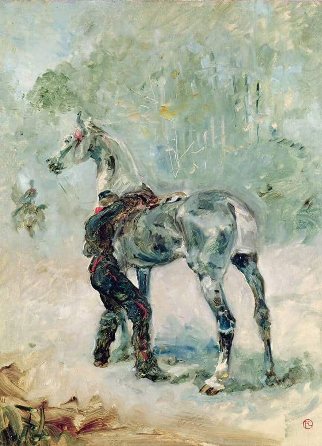 Artilleur sellant son cheval – Toulouse Lautrec Henri de Toulouse-Lautrec