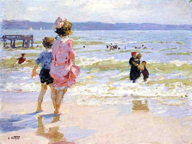 At the Seashore – Edward Henry Potthast Edward Henry Potthast