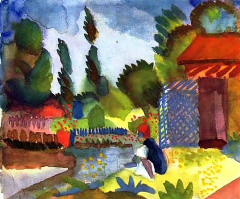 Paysage de Tunis avec un Arabe assis – August Macke August Macke