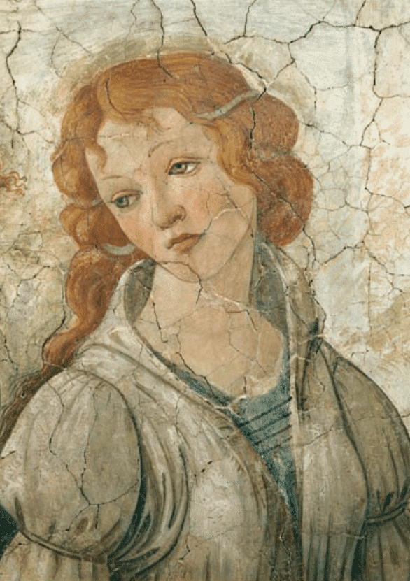 Vénus et les trois Grâces offrant des cadeaux à une jeune fille, détail d’une des Grâces – Sandro Botticelli Sandro Botticelli