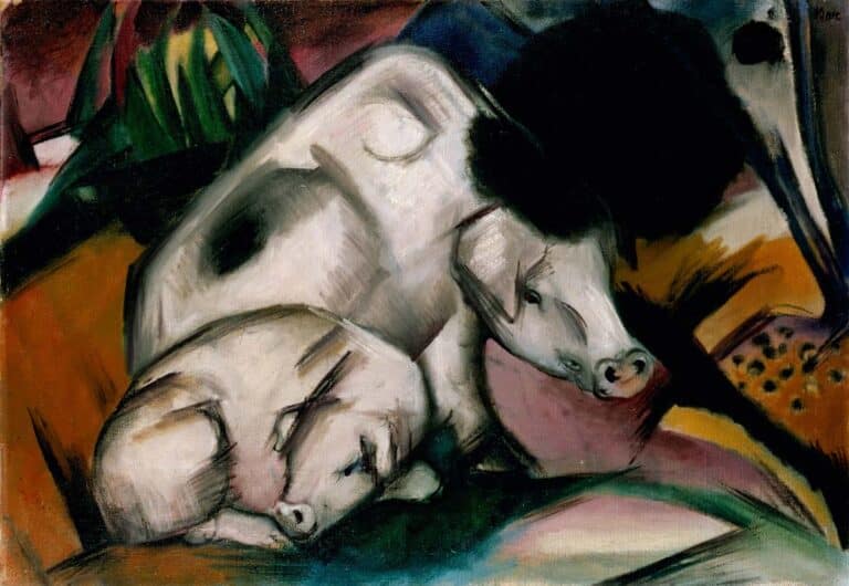 Deux cochons blanc – Franz Marc Franz Marc