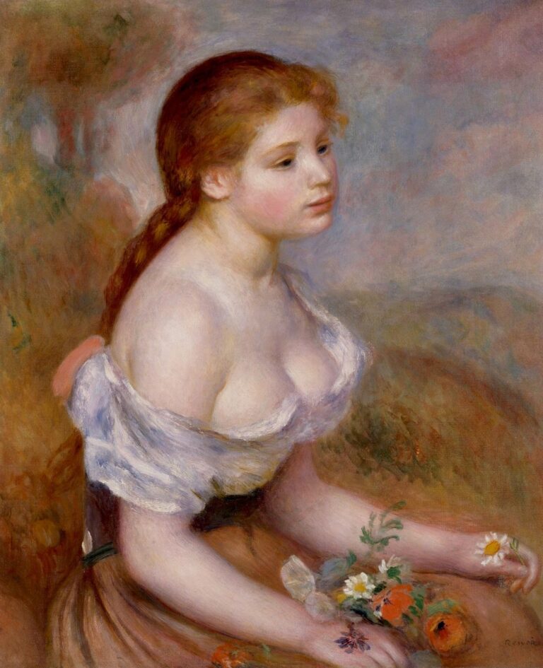 Jeune fille avec des marguerites – Pierre-Auguste Renoir Pierre-Auguste Renoir