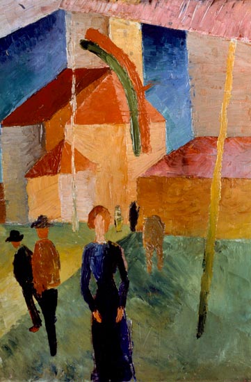 Une église décorée de drapeaux – August Macke August Macke