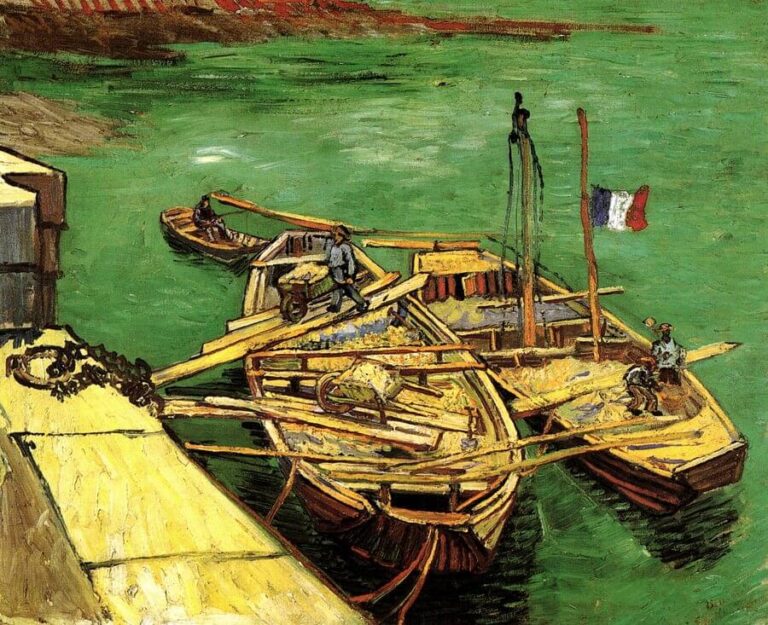 Les bateaux amarrés – Van Gogh Vincent Van Gogh