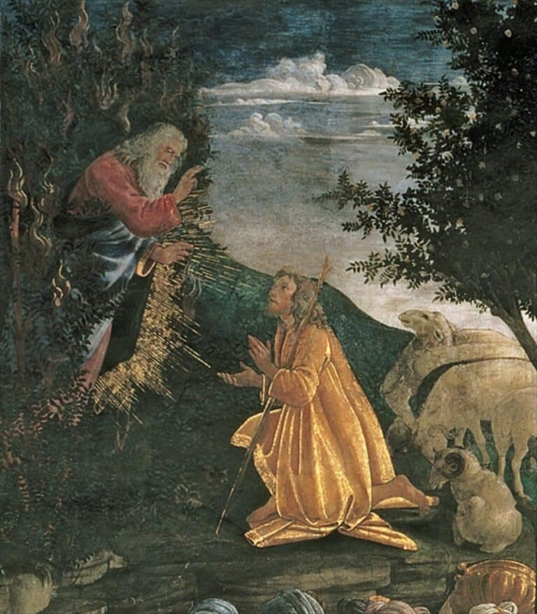 La Jeunesse de Moïse, dans la chapelle Sixtine, 1481 (détail de 80051) – Sandro Botticelli Sandro Botticelli