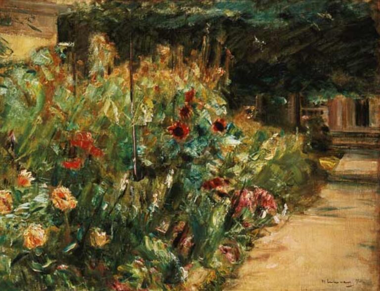 Pièce rapportée de fleurs dans le jardin de l’artiste à Wannsee – Max Liebermann Max Liebermann