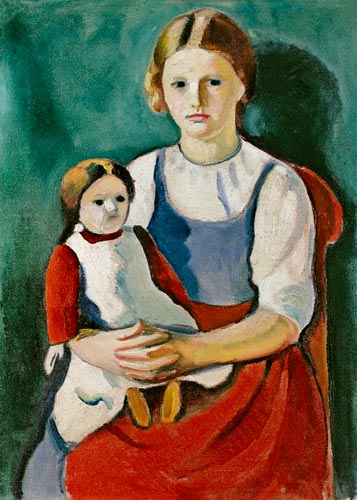 Fille blonde avec la poupée – August Macke August Macke