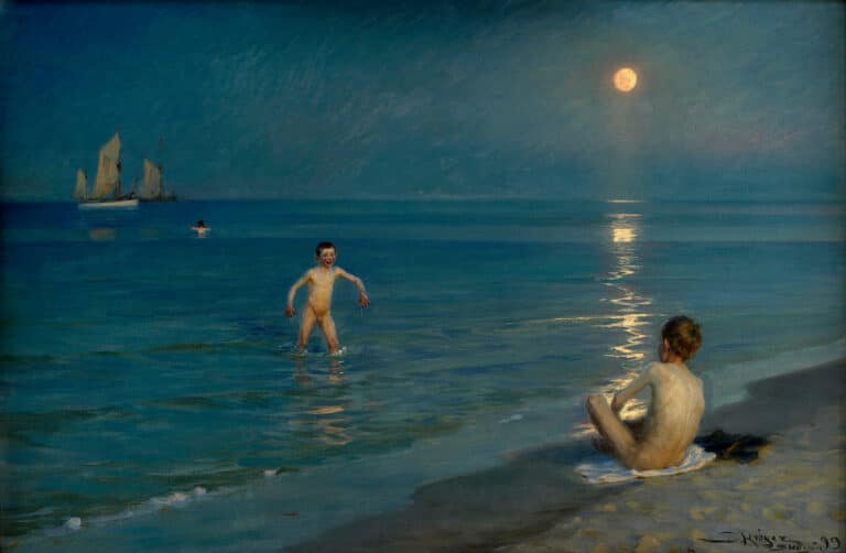 Garçons se baignant à Skagen, soirée d’été – Peder Severin Kroyer Peder Severin Krøyer