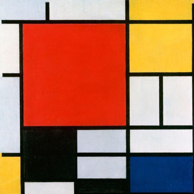 Composition II en rouge, bleu et jaune – Mondrian Piet Mondrian