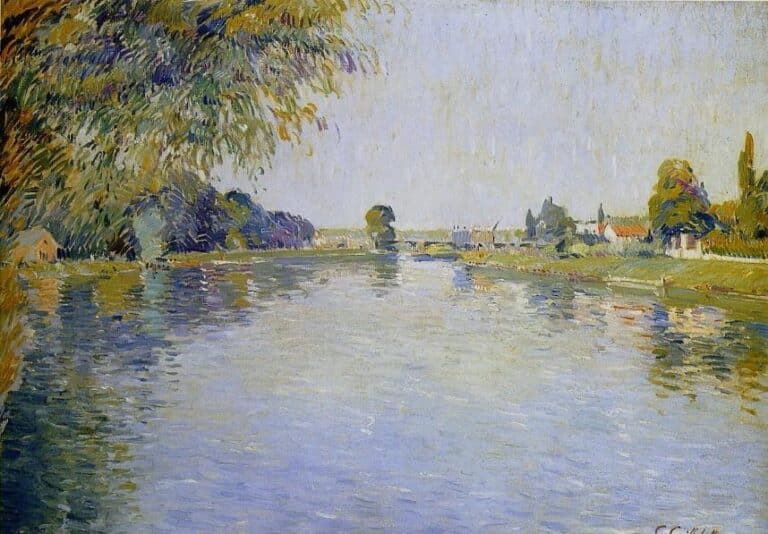 Vue de la seine en direction – Caillebotte Gustave Caillebotte