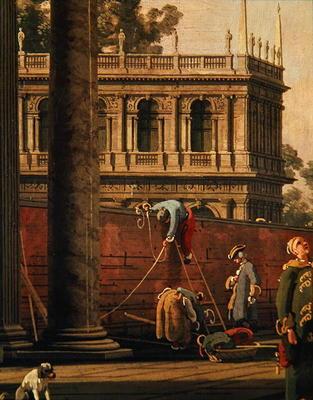 Capriccio d’un homme escaladant un mur (huile sur toile) – Giovanni Antonio Canal Giovanni Antonio Canal