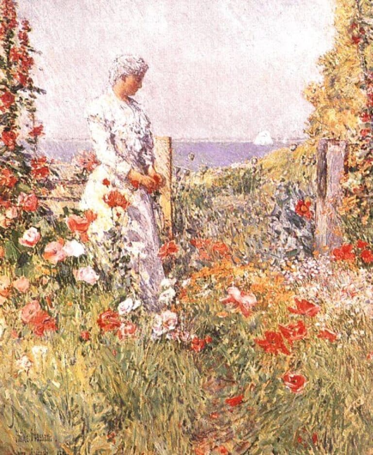 Dans le jardin – Childe Hassam Childe Hassam