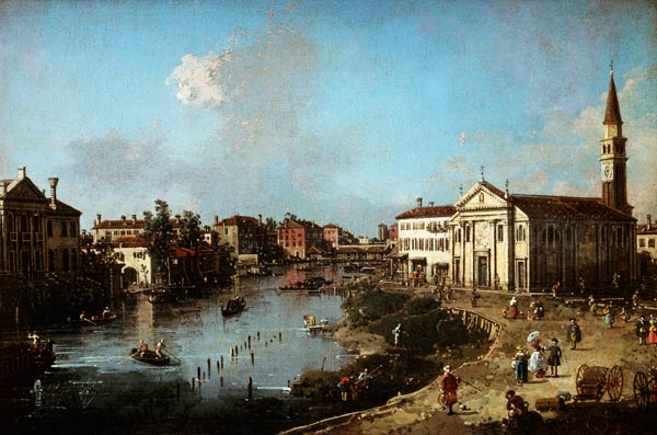 Dolo sur la Brenta, avec l’église de Saint Rocco et la Villa Zanon-Bon – Giovanni Antonio Canal Giovanni Antonio Canal