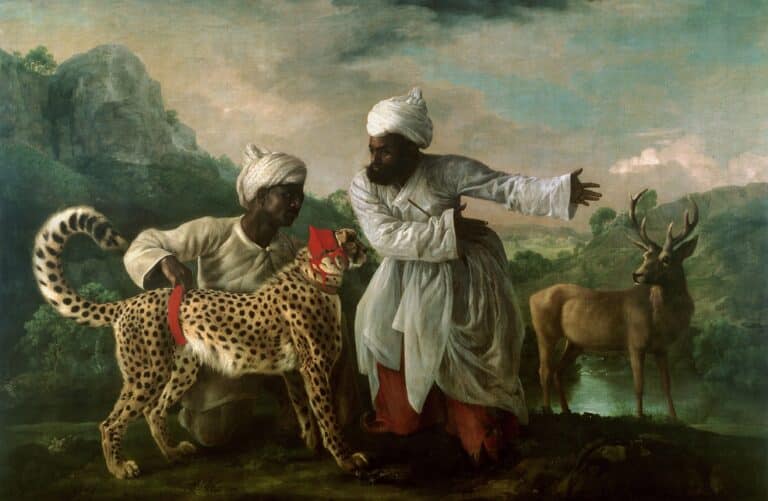 Guépard avec deux préposés indiens et un cerf – George Stubbs George Stubbs