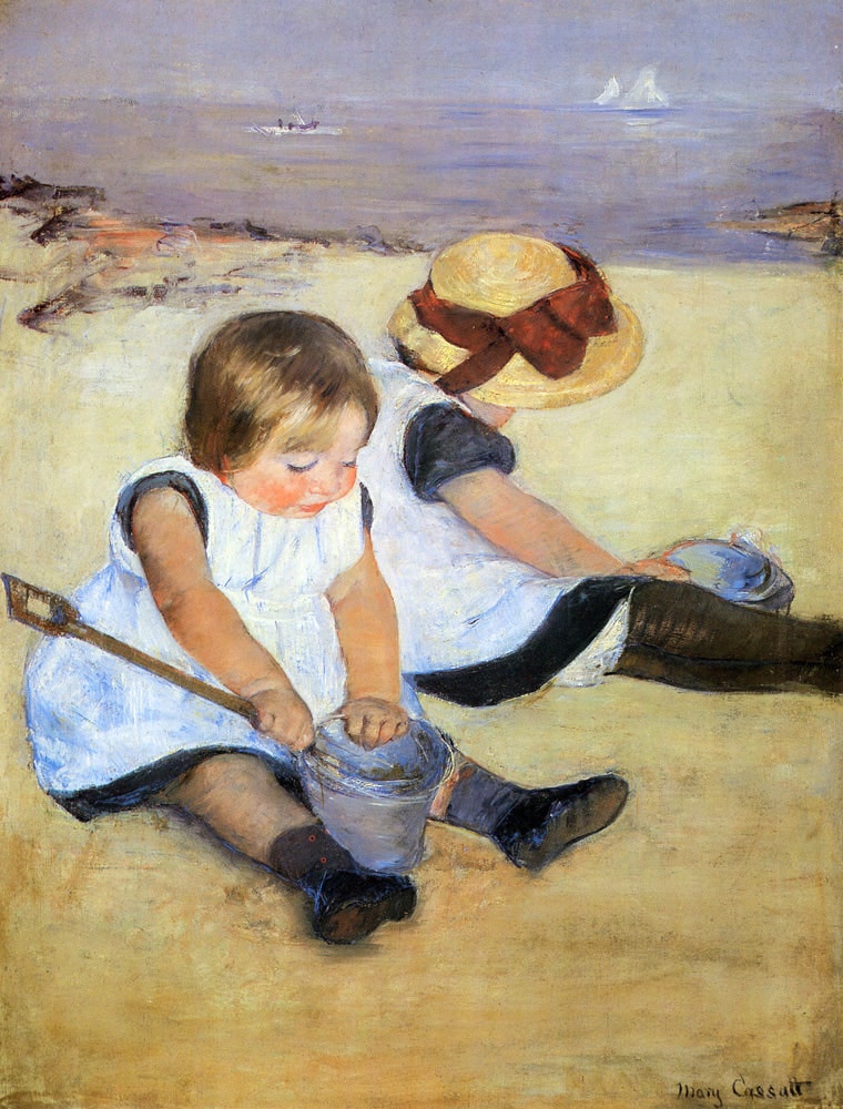 Enfants jouant sur la plage – Mary Cassatt Mary Cassatt