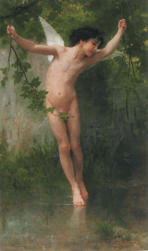 Cupidon volant au-dessus de l’eau – William Bouguereau William Bouguereau