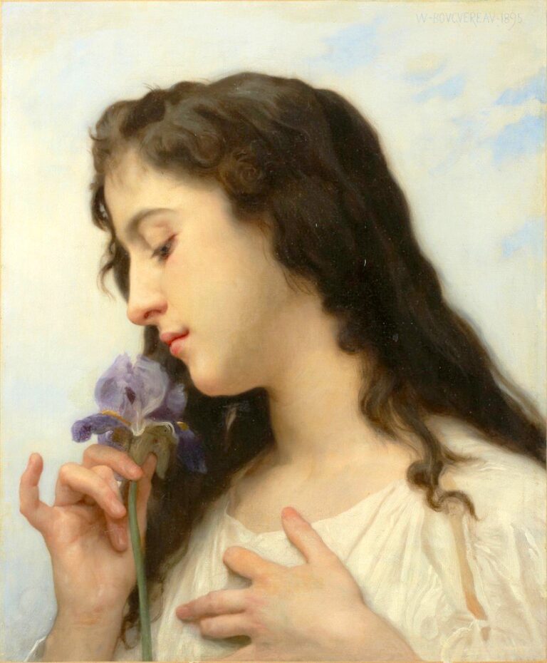 Femme avec Iris – William Bouguereau William Bouguereau