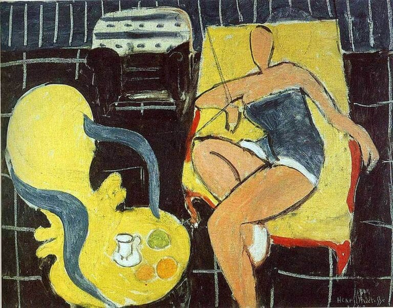 Danseuse et fauteuil rocaille sur fond noir – Matisse Henri Matisse