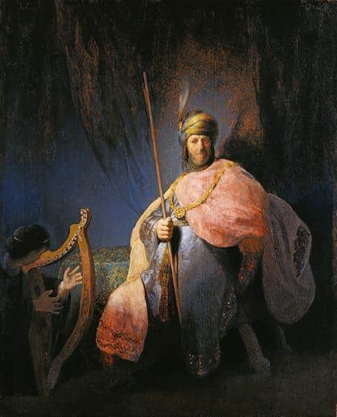 David, jouant de la harpe devant Saul – Rembrandt van Rijn Rembrandt van Rijn