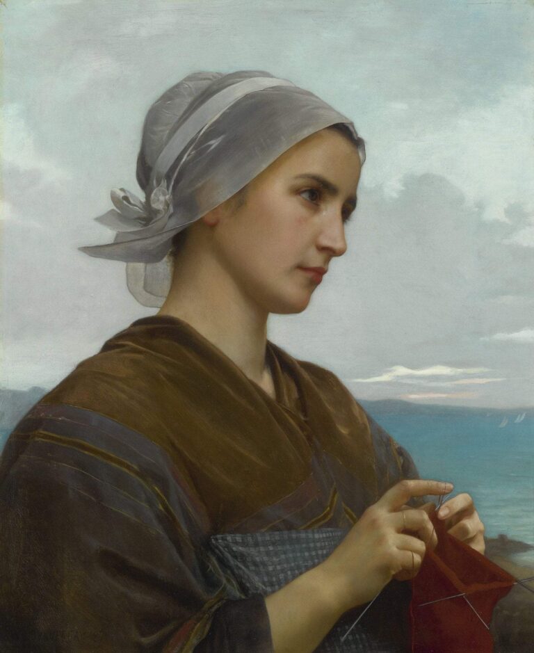 Tricoteuse bretonne – William Bouguereau William Bouguereau