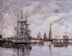 Deauville, le trois-mâts norvégien quitte le port – Eugène Boudin Eugène Boudin