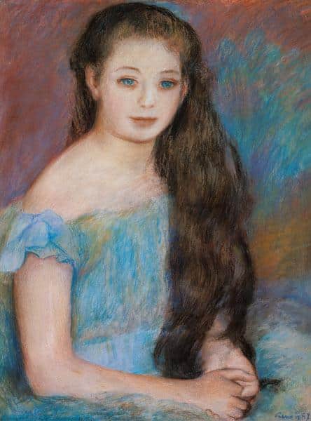 Fille aux cheveux noirs avec des yeux bleus – Pierre-Auguste Renoir Pierre-Auguste Renoir