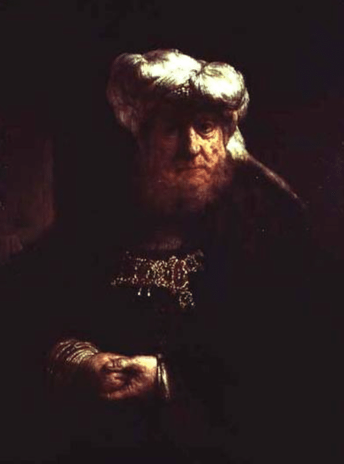 Homme en costume oriental (peut-être le roi Ussiah atteint de lèpre) – Rembrandt van Rijn Rembrandt van Rijn