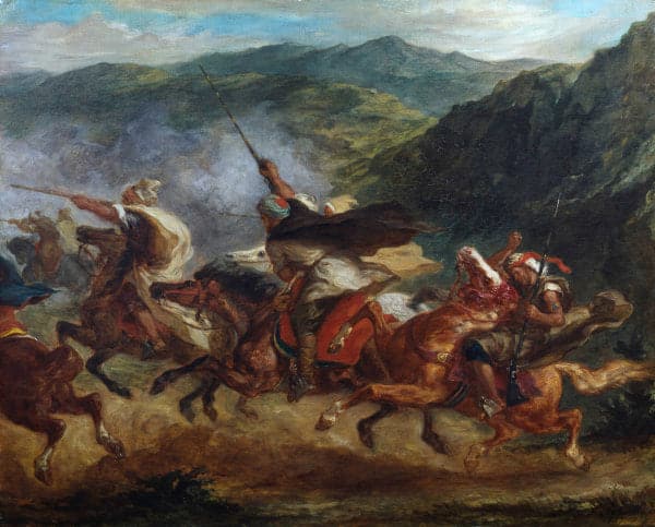 Cavalerie arabe s’exerçant à une charge – Eugène Delacroix Eugène Delacroix