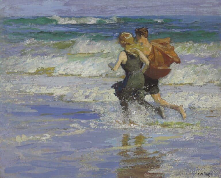 At the Beach – Edward Henry Potthast Edward Henry Potthast