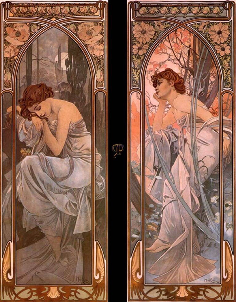 Rêverie du soir (sommeil nocturne) – Mucha Alphonse Mucha