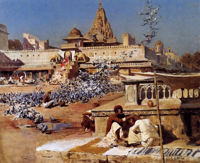 Nourrir les pigeons sacrés, Jaipur – Edwin Lord Weeks Edwin Lord Weeks