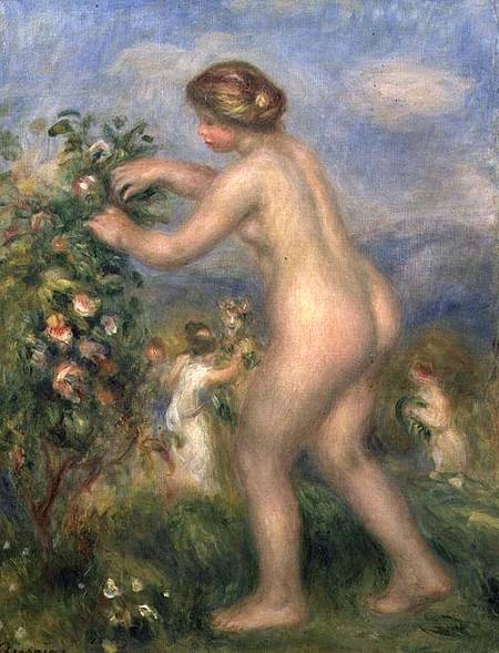 Femme nue cueillant des fleurs – Pierre-Auguste Renoir Pierre-Auguste Renoir