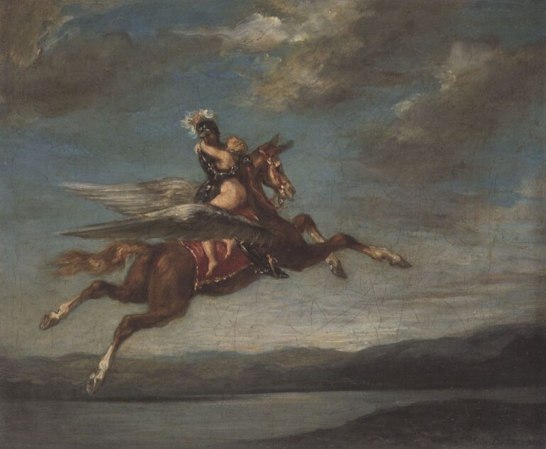 Roger enlevant Angélique sur l’hippogriffe – Eugène Delacroix Eugène Delacroix