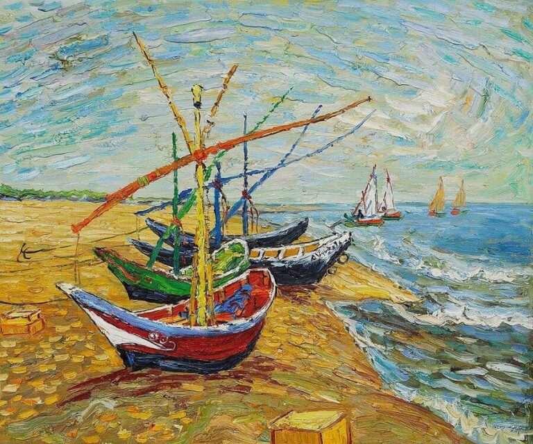 Barques aux Saintes-Maries – Van Gogh Vincent Van Gogh