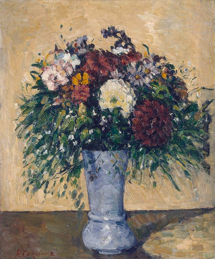 Botte de fleurs dans le vase bleu – Paul Cézanne Paul Cézanne