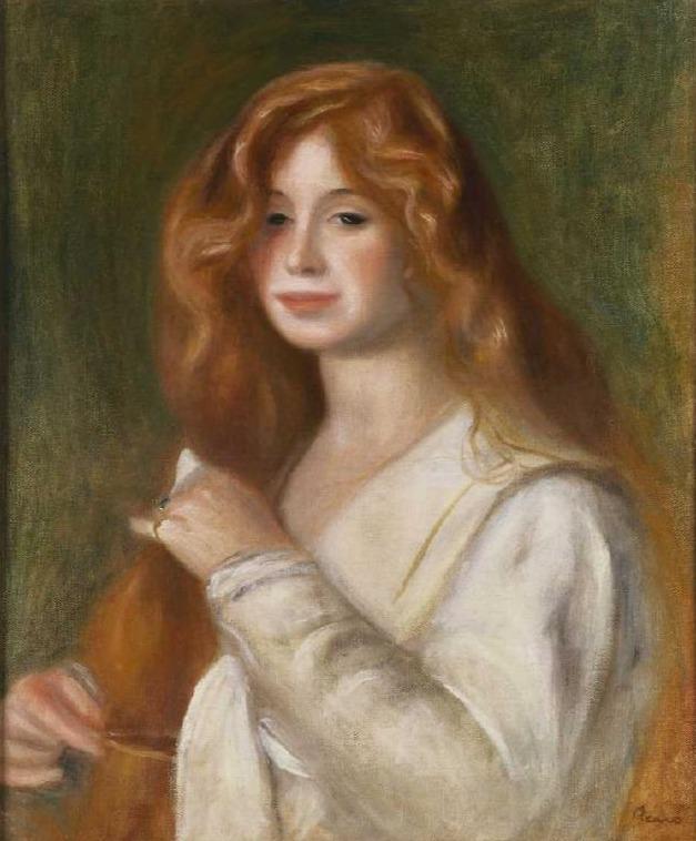 Jeune femme en peignante de leurs cheveux – Pierre-Auguste Renoir Pierre-Auguste Renoir