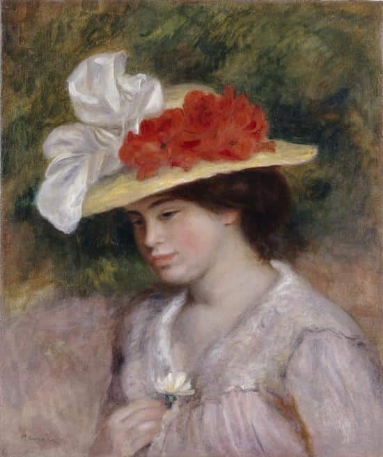 Femme avec un chapeau à fleurs – Pierre-Auguste Renoir Pierre-Auguste Renoir