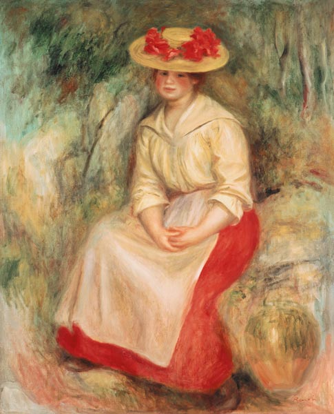 Gabrielle dans un chapeau de paille – Pierre-Auguste Renoir Pierre-Auguste Renoir