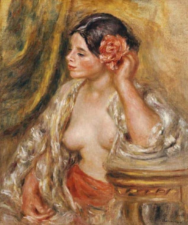 Gabrielle avec une rose dans les cheveux – Pierre-Auguste Renoir Pierre-Auguste Renoir