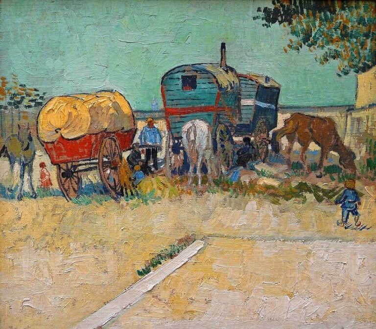 Les Roulottes, campement de Bohémiens – Van Gogh Vincent Van Gogh