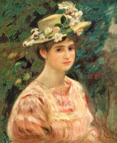 Fille avec des églantines sur son chapeau – Pierre-Auguste Renoir Pierre-Auguste Renoir