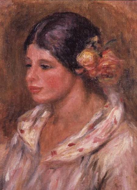 Fille avec des roses dans les cheveux – Pierre-Auguste Renoir Pierre-Auguste Renoir