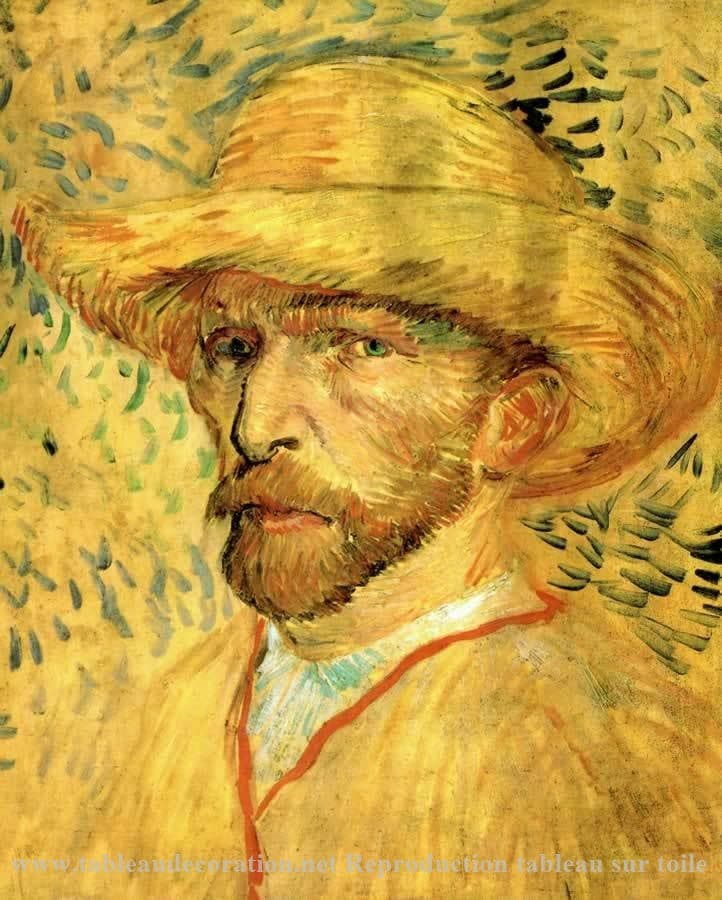 Autoportrait au chapeau de paille – Van Gogh Autoportraits de Vincent van Gogh