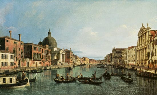 Grand Canal : vue du Sud-Ouest depuis la Chiesa degli Scalzi tonne Fondamenta della Crose le – Canal Giovanni Antonio Giovanni Antonio Canal