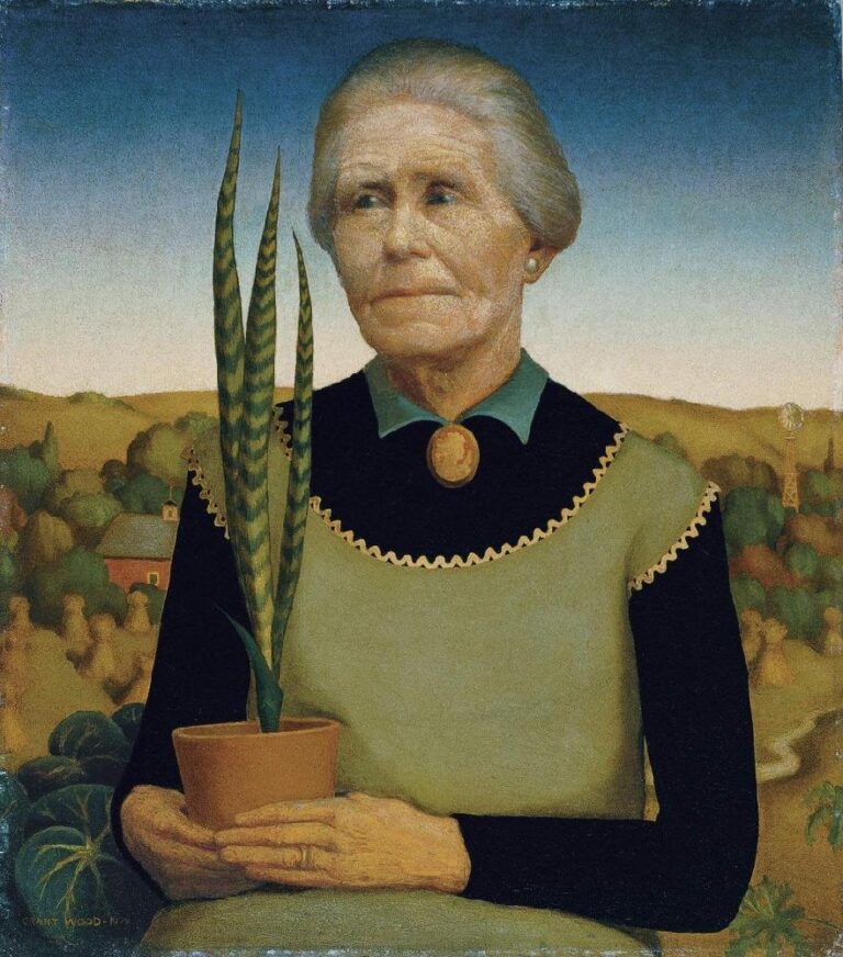 Femme avec des plantes – Grant Wood Grant Wood