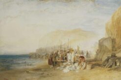 Marché aux poissons tôt le matin sur la plage – William Turner William Turner