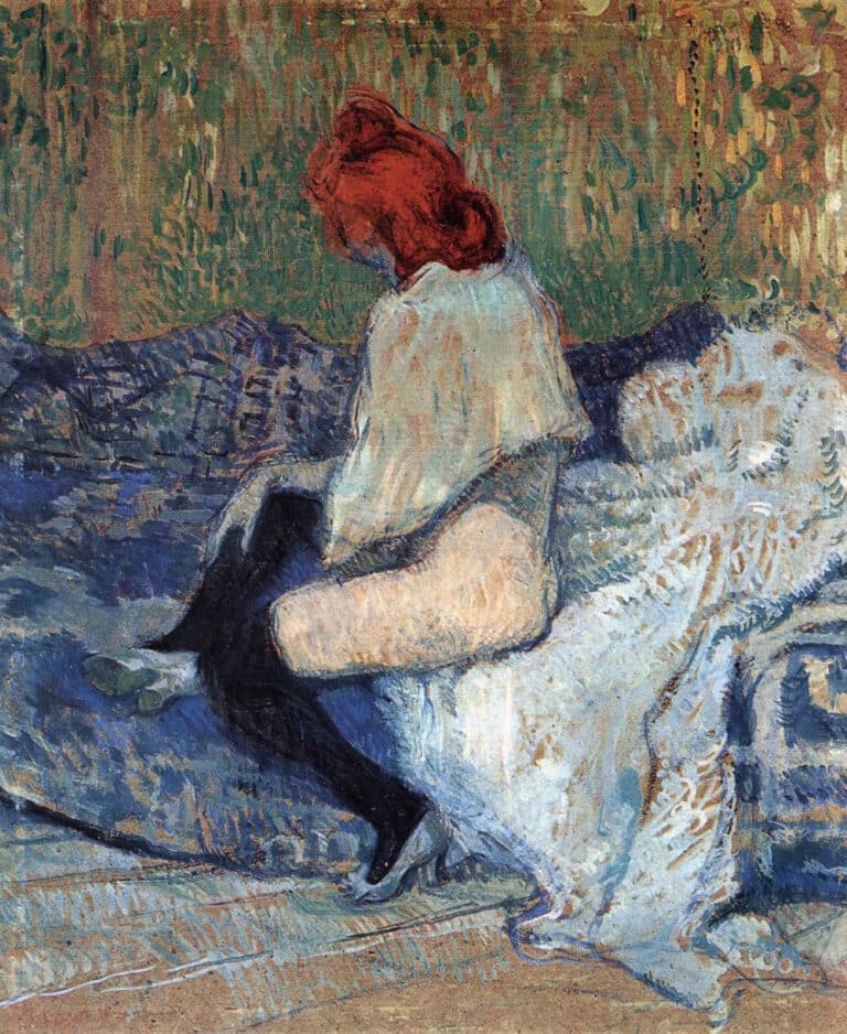 Femme aux cheveux roux sur un canapé – Toulouse Lautrec Henri de Toulouse-Lautrec