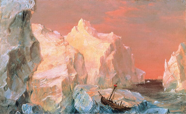 Icebergs et épave au soleil couchant – Frederic Edwin Church Frederic Edwin Church