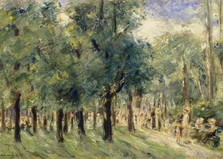 Route dans le jardin animalier avec des passants – Max Liebermann Max Liebermann