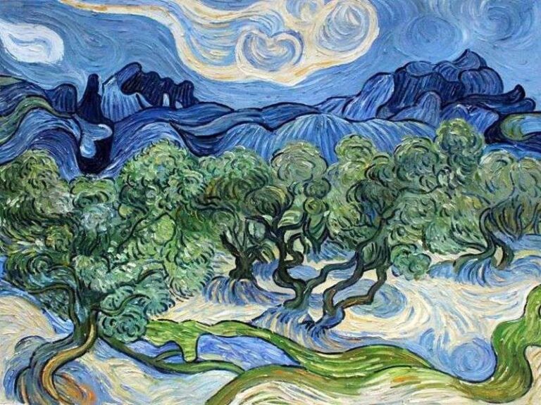 Oliviers avec les Alpilles dans le fond – Van Gogh Vincent Van Gogh